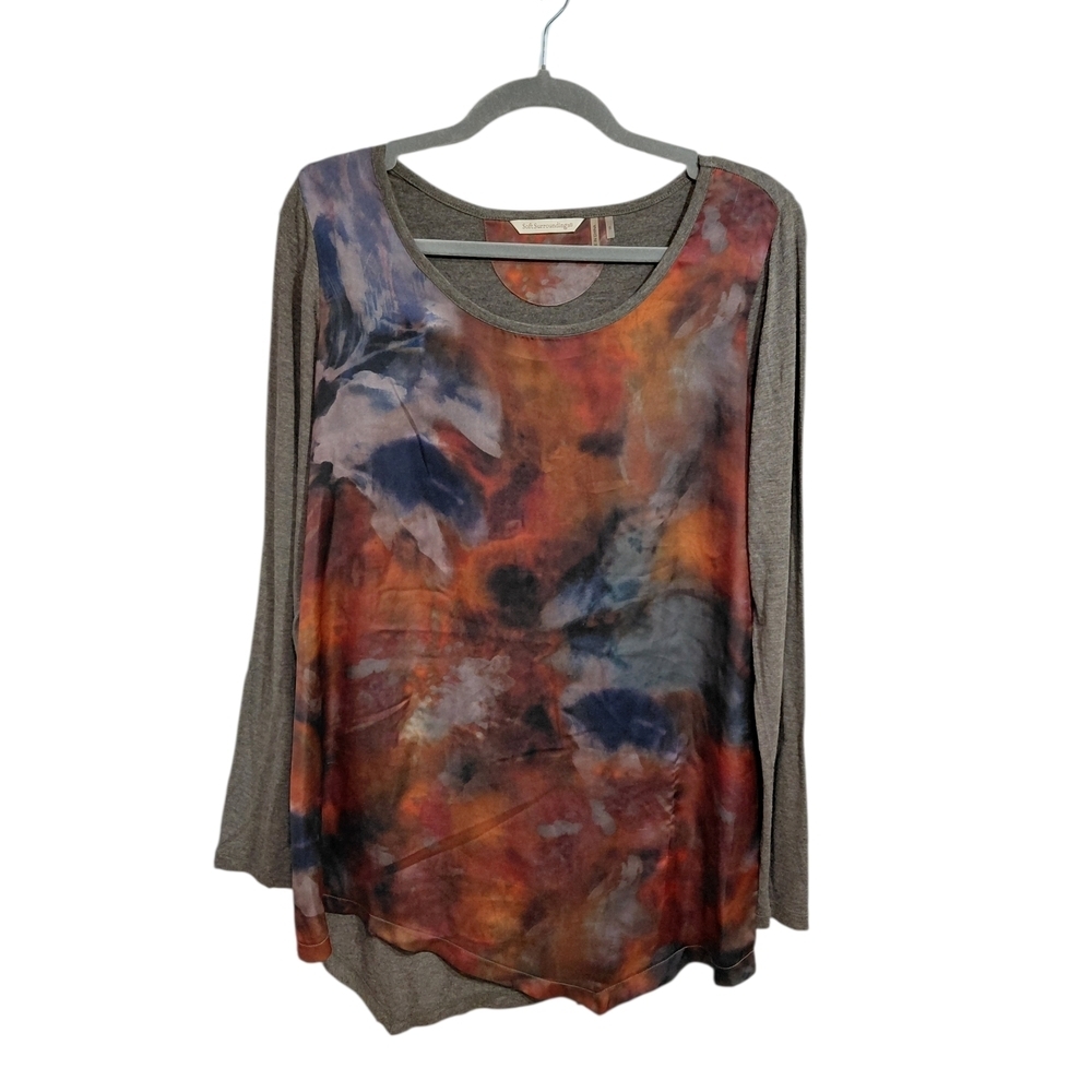 Soft Surroundings Colorful Abstract Long Sleeve Top